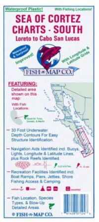 Fish-n-map Saltwater California & Mexico, Sea of Cortez South