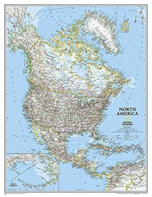 National Geographic Wall Maps: North America Classic, Enlarged and Tubed