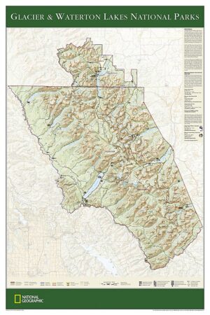 National Geographic Wall Maps: United States - Glacier & Waterton Lakes National Parks Poster