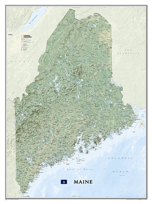 National Geographic Wall Maps: United States - Maine Wall Map