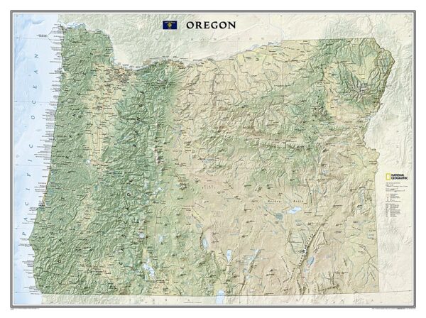 National Geographic Wall Maps: United States - Oregon