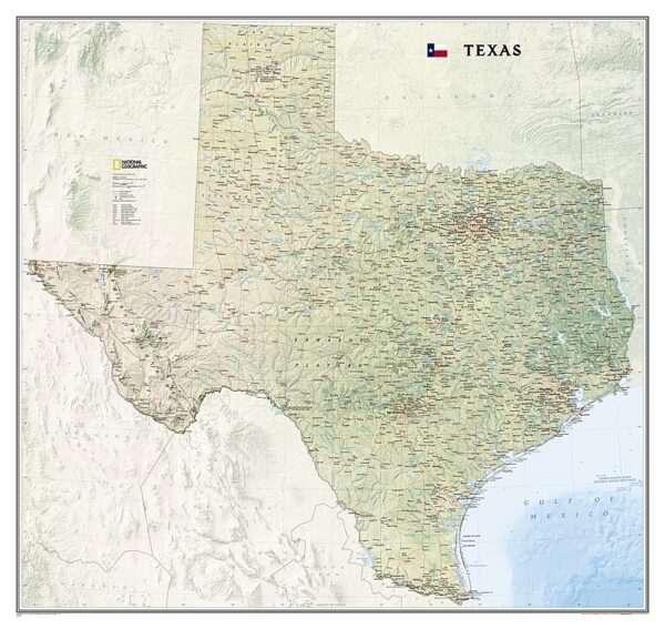 National Geographic Wall Maps: United States -texas, Tubed