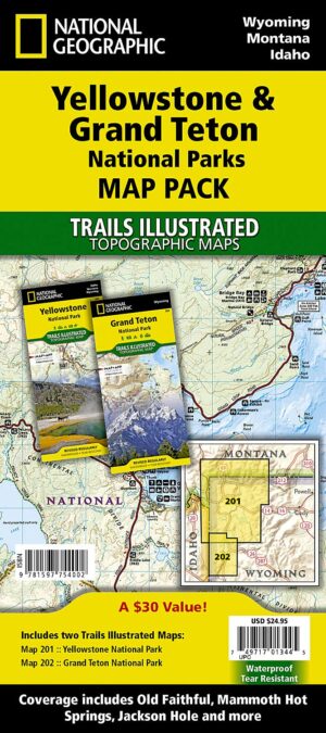 Trails Illustrated Maps: Wyoming - Yellowstone/grand Teton National Park Sectional Map Pack Bundle