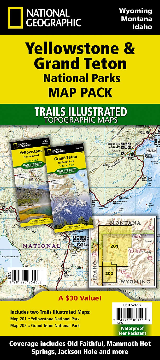 Trails Illustrated Maps: Wyoming - Yellowstone/grand Teton National Park Sectional Map Pack Bundle